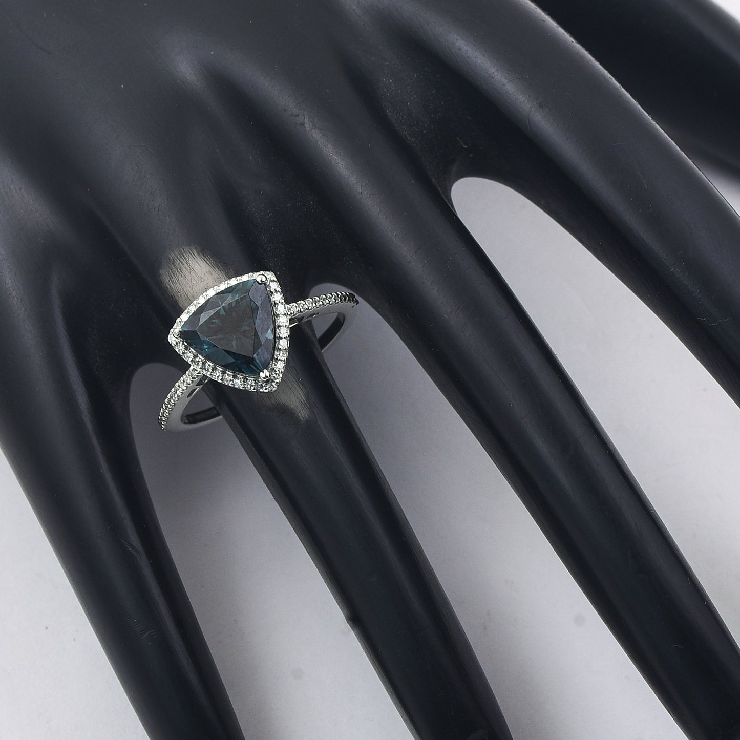 2.11 Ct Triangle Mixed Cut Natural Tourmaline 950 Platinum Ring
