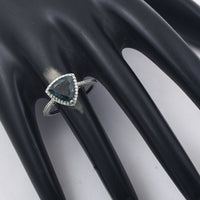 2.11 Ct Triangle Mixed Cut Natural Tourmaline 950 Platinum Ring