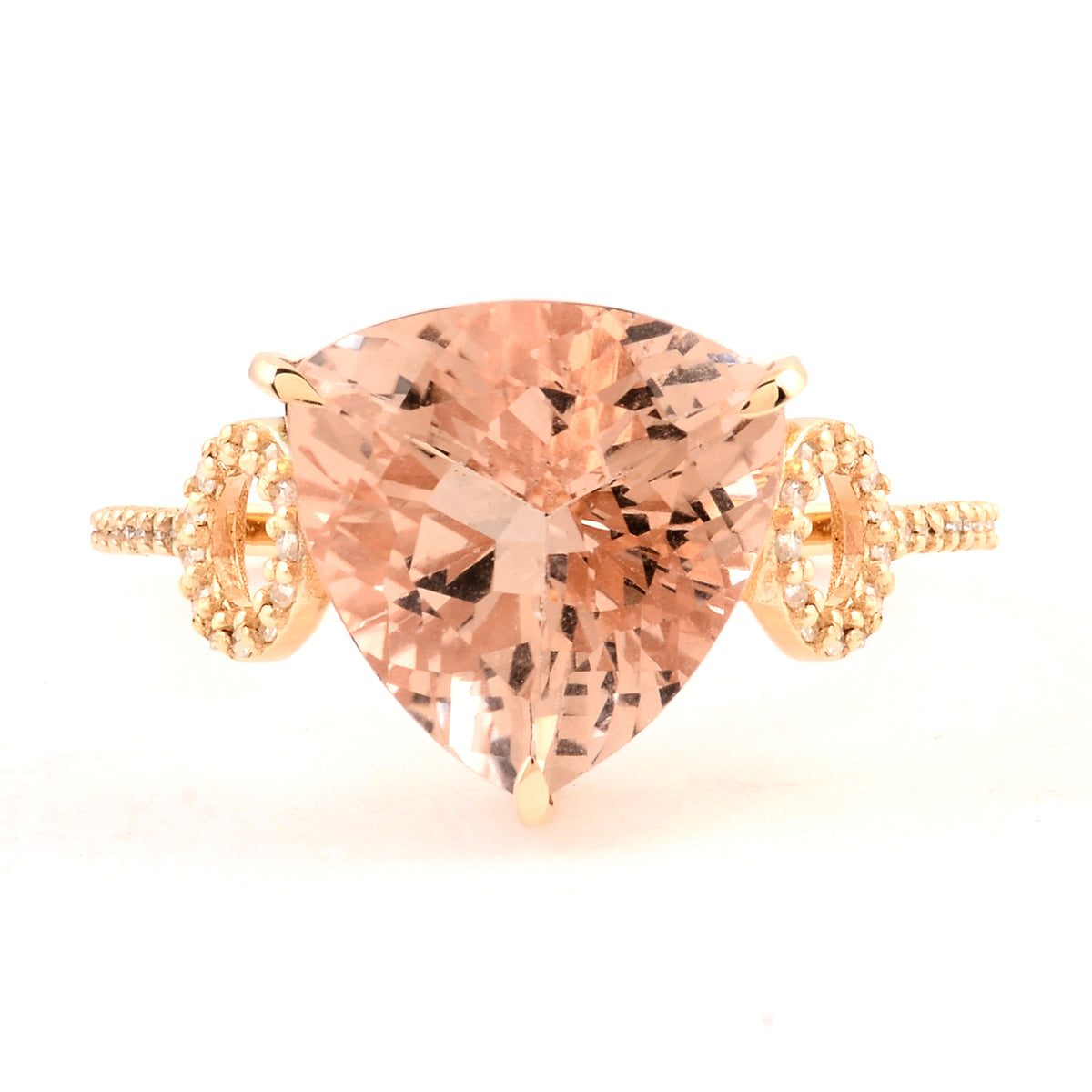 4.45 Carats Natural Beryl Morganite 14K Gold Ring