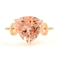 4.45 Carats Natural Beryl Morganite 14K Gold Ring