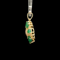 1.89 Ct Pear Emerald 14K Gold Pendant