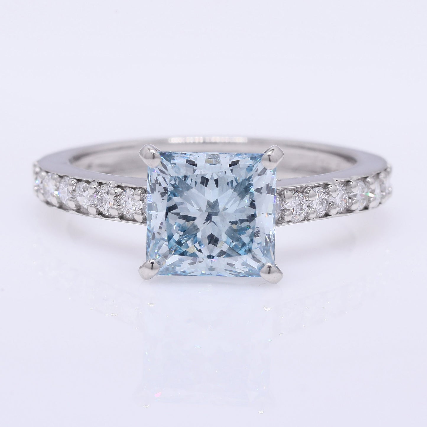 2.82 Ct Princess Cut Lab Grown Diamond 950 Platinum Ring