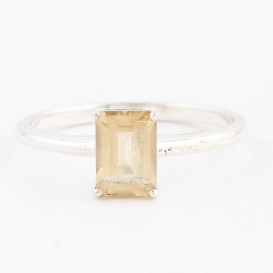 0.94 Ct Octagon Citrine 925 Sterling Silver Ring