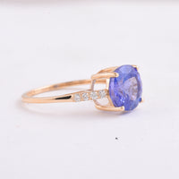 3.49 Ct Round Tanzanite 14K Gold Ring