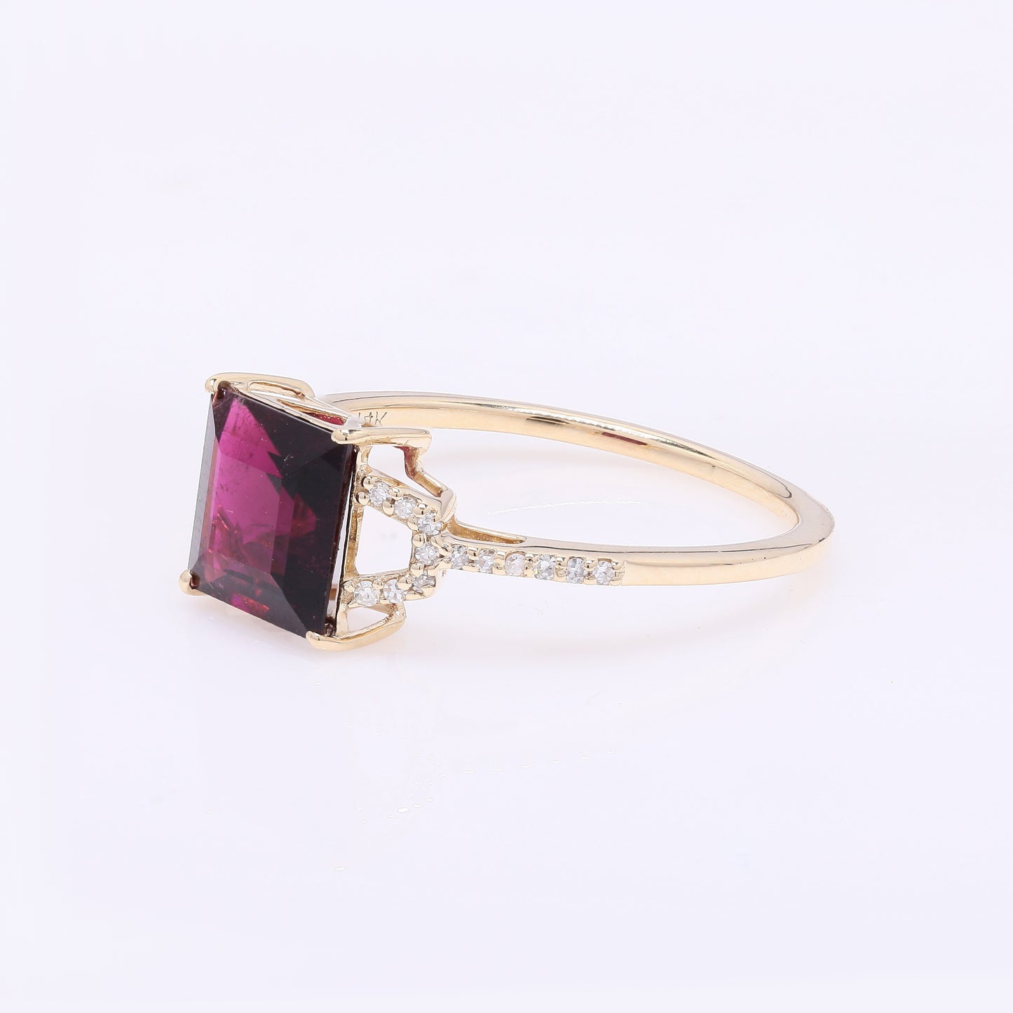 1.50 Ct Square Step Cut Natural Tourmaline 14K Gold Ring