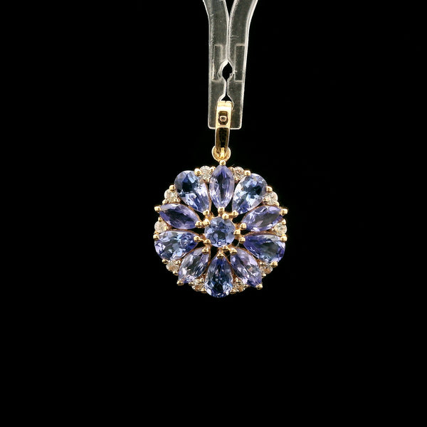 1.92 Ct Pear Tanzanite 14K Gold Pendant