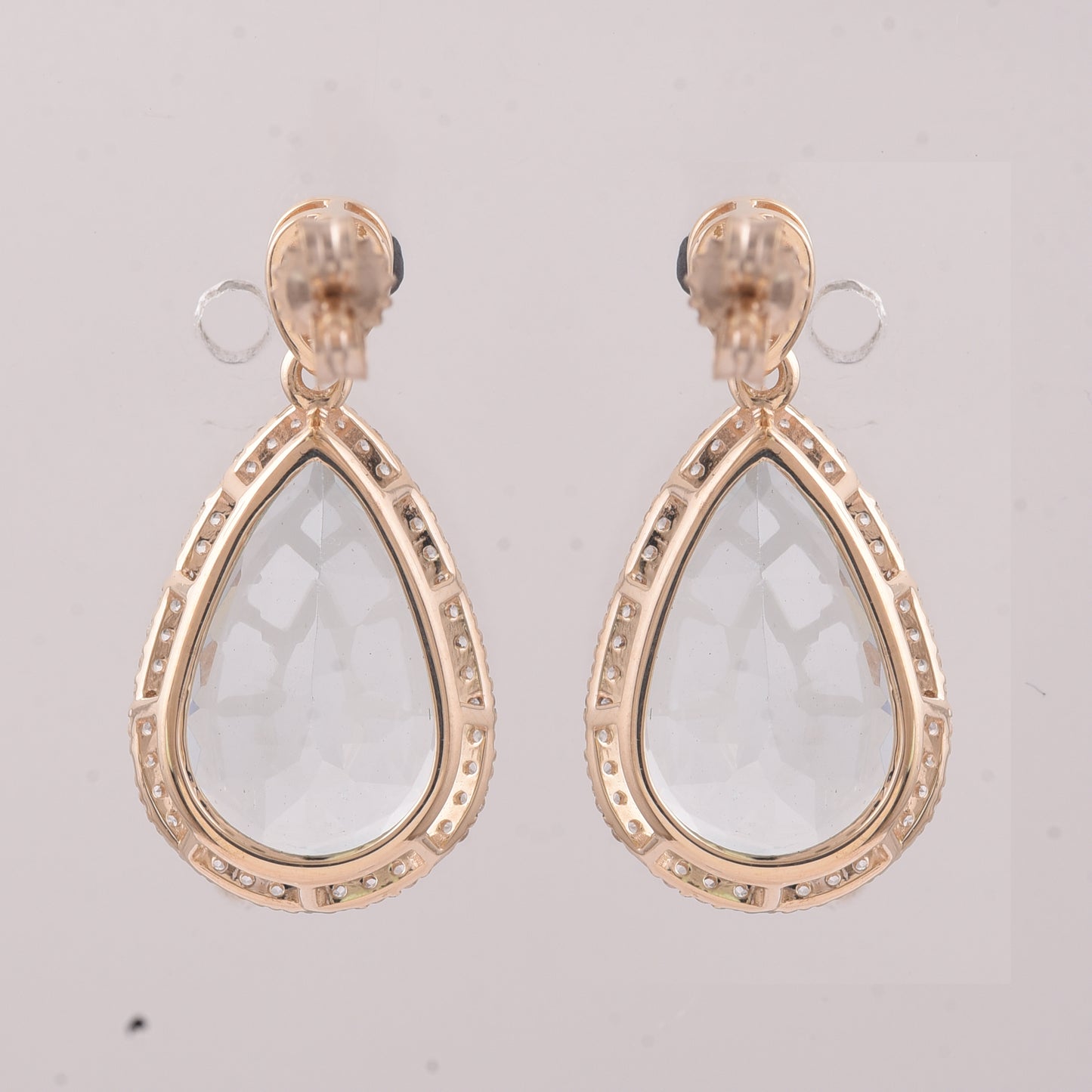 8.07 Ct Pear Aquamarine 9K Gold Earrings