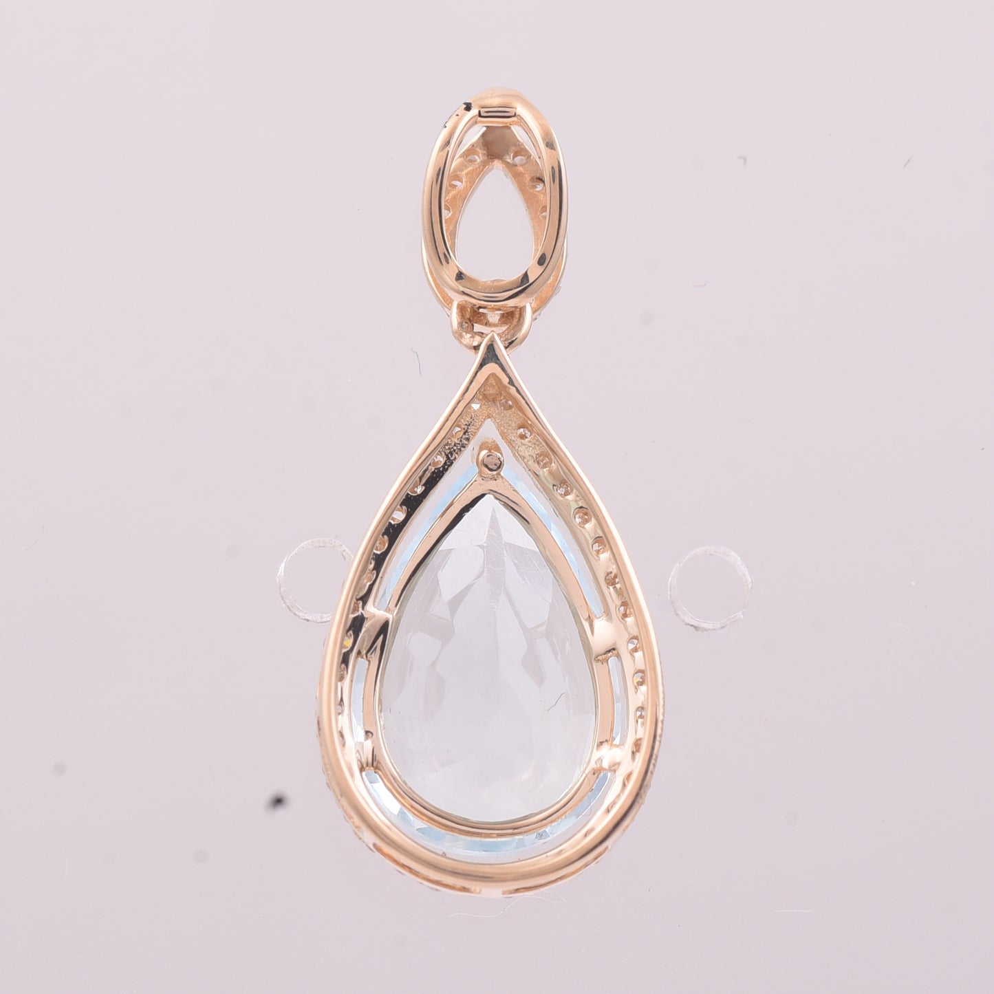 2.41 Ct Pear Mixed Cut Natural Aquamarine 14K Gold Pendant