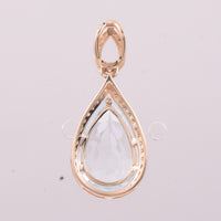 2.41 Ct Pear Mixed Cut Natural Aquamarine 14K Gold Pendant
