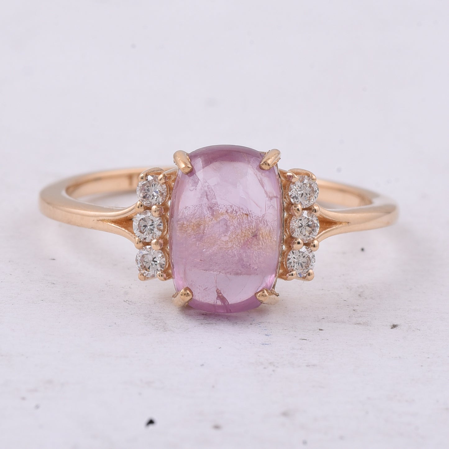 2.76 Ct Cushion Cabochon Cut Natural Spinel 14K Gold Ring