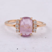 2.76 Ct Cushion Cabochon Cut Natural Spinel 14K Gold Ring