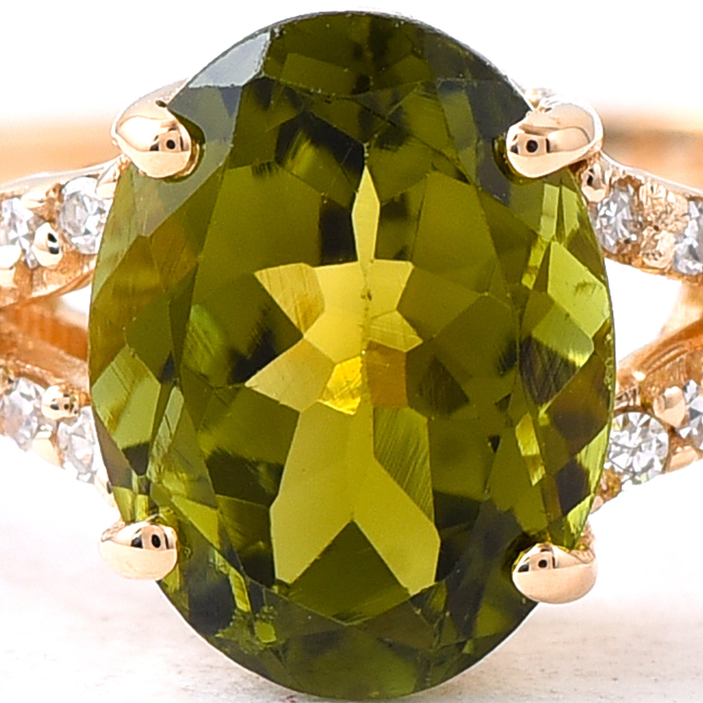 2.32 Ct Oval Mixed Cut Natural Tourmaline 14K Gold Ring