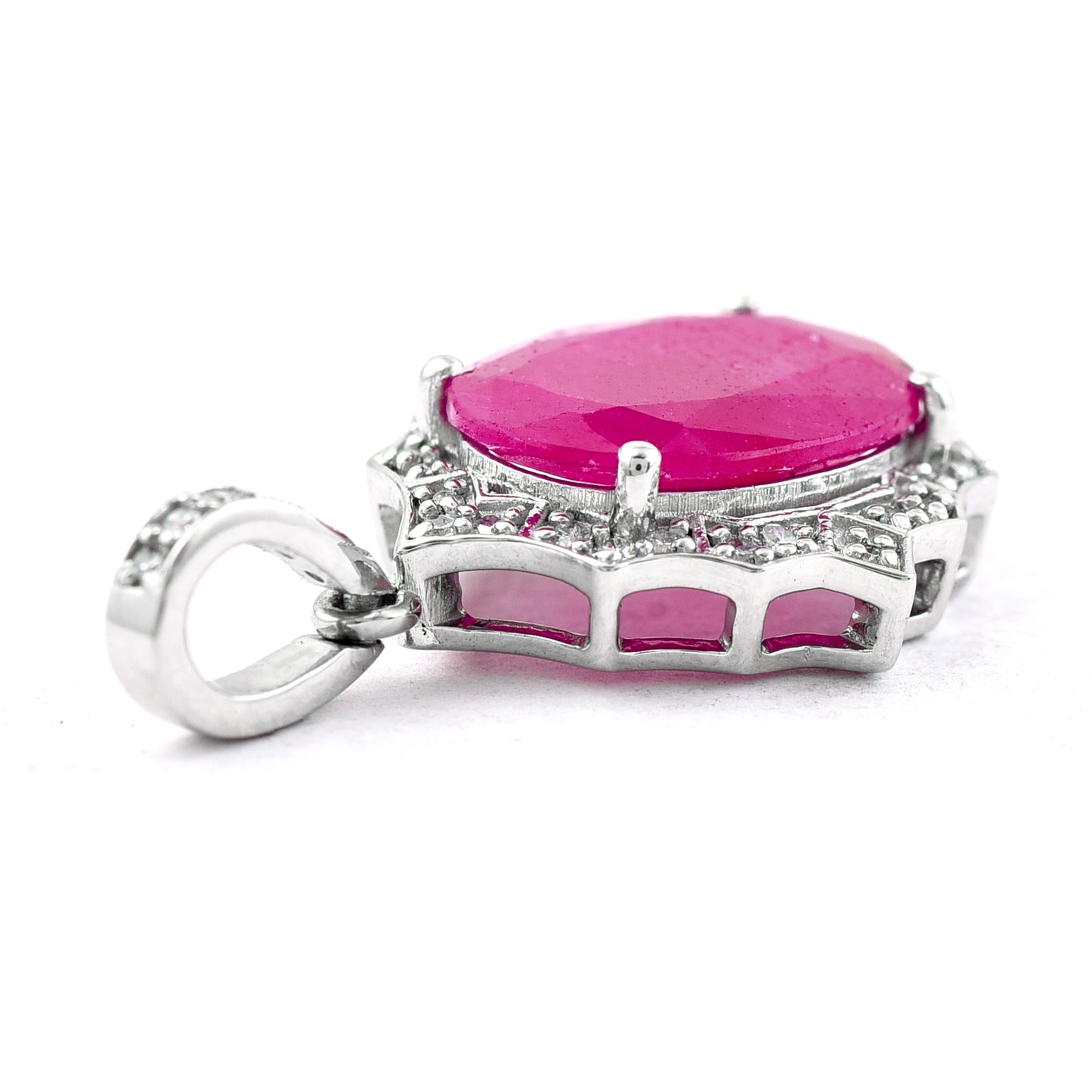 1.88 Ct Oval Mixed Cut Natural Ruby 950 Platinum Pendant