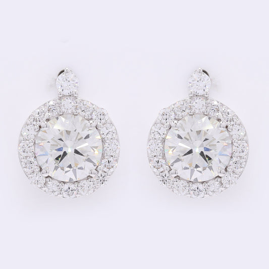 4.57 Carats Lab Grown Diamond 14K Gold Earrings
