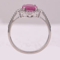 1.65 Ct Oval Mixed Cut Natural Ruby 950 Platinum Ring