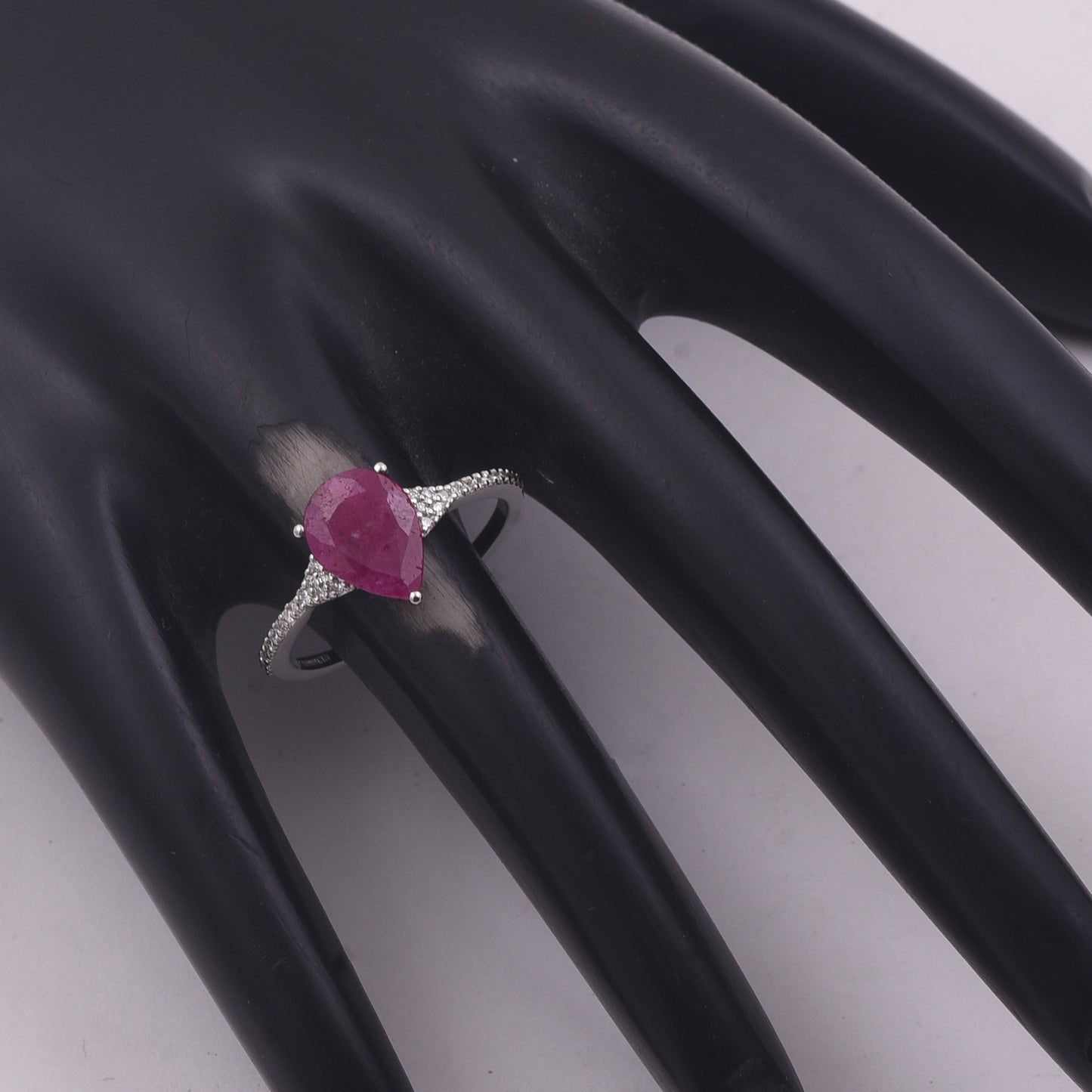 1.69 Ct Pear Mixed Cut Natural Ruby 950 Platinum Ring