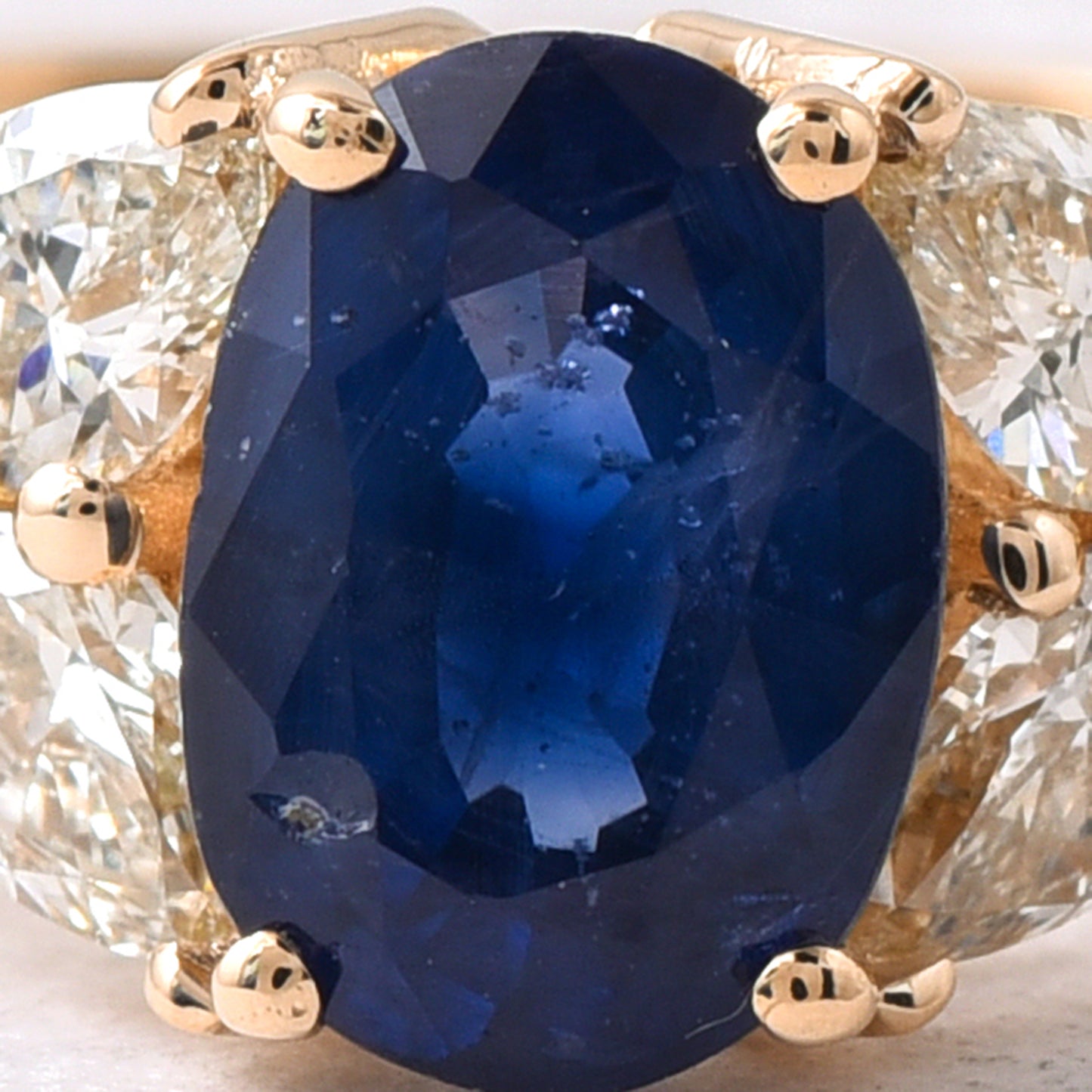 1.67 Ct Oval Mixed Cut Natural Sapphire 14K Gold Ring