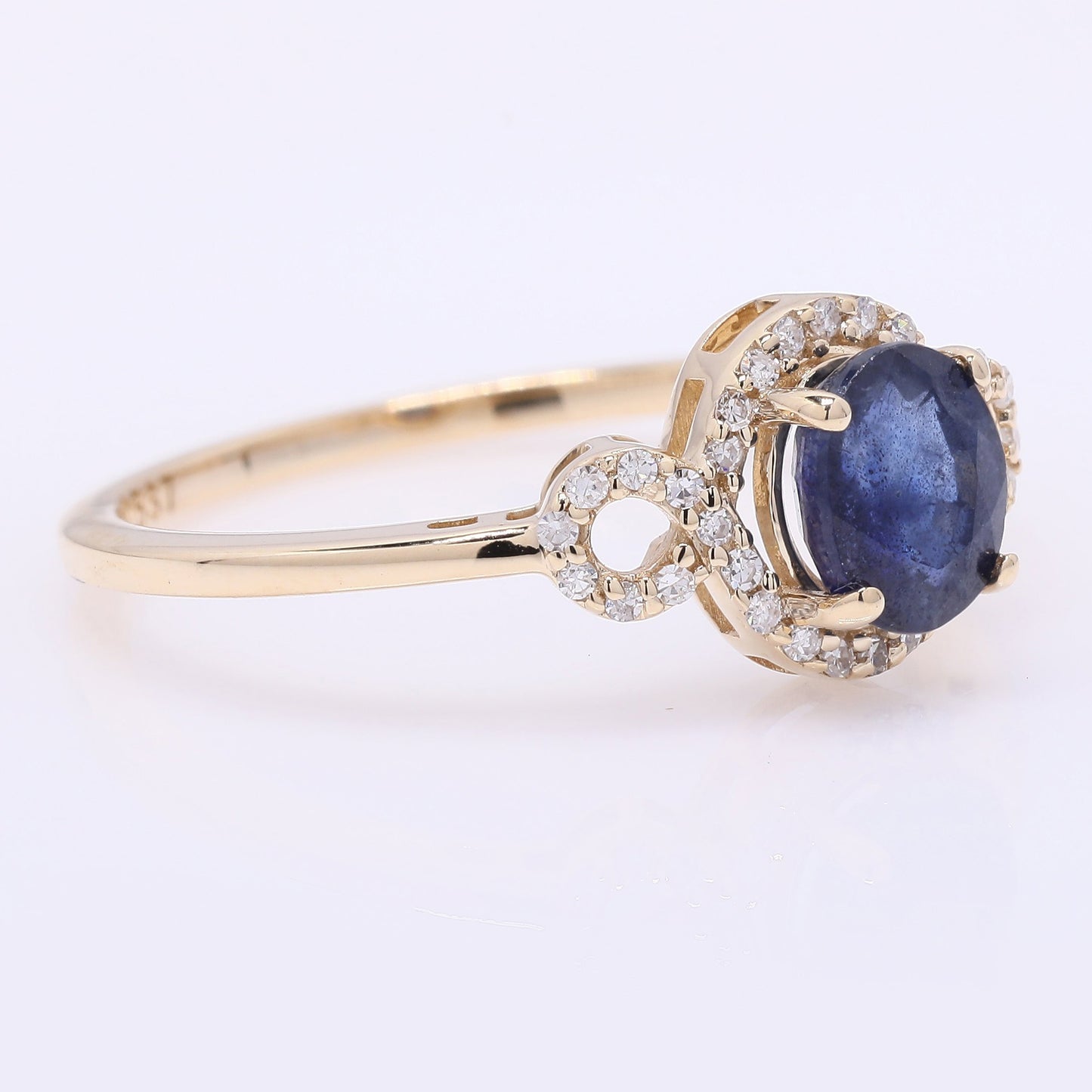 1.21 Ct Oval Mixed Cut Natural Sapphire 14K Gold Ring