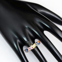 2.41 Ct Pear Multi Sapphire 14K Gold Ring