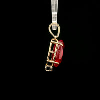 4.92 Ct Oval Mixed Cut Lab Grown Ruby 14K Gold Pendant