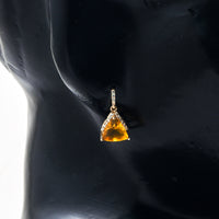 1.53 Ct Triangle Mixed Cut Natural Fire Opal 14K Gold Earrings