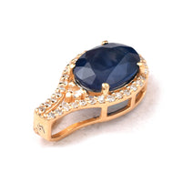 1.80 Ct Oval Mixed Cut Natural Sapphire 14K Gold Pendant