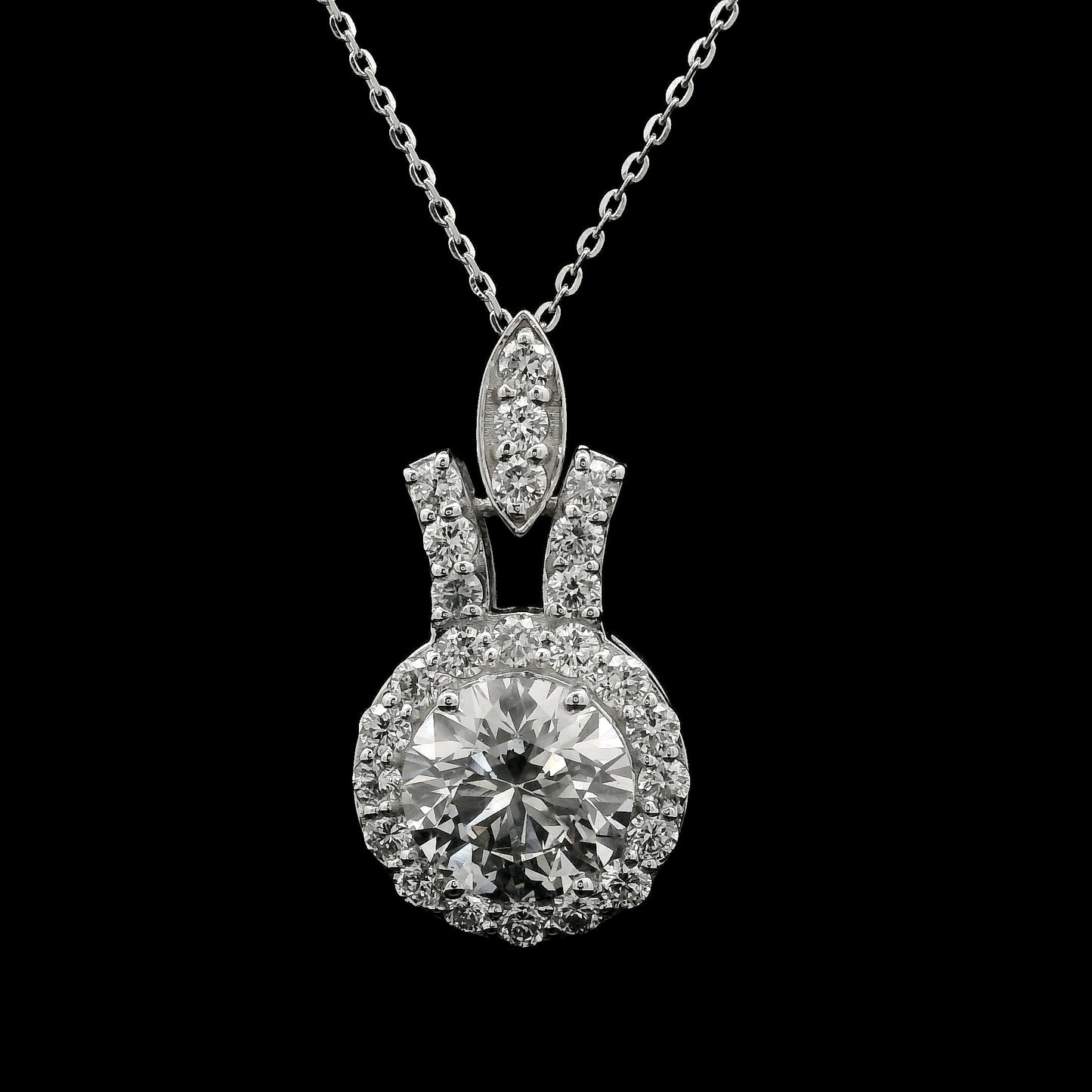 2.97 Carats Lab Grown Diamond 14K Gold Pendant