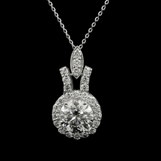 2.97 Carats Lab Grown Diamond 14K Gold Pendant