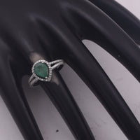 1.55 Ct Pear Mixed Cut Natural Emerald 950 Platinum Ring