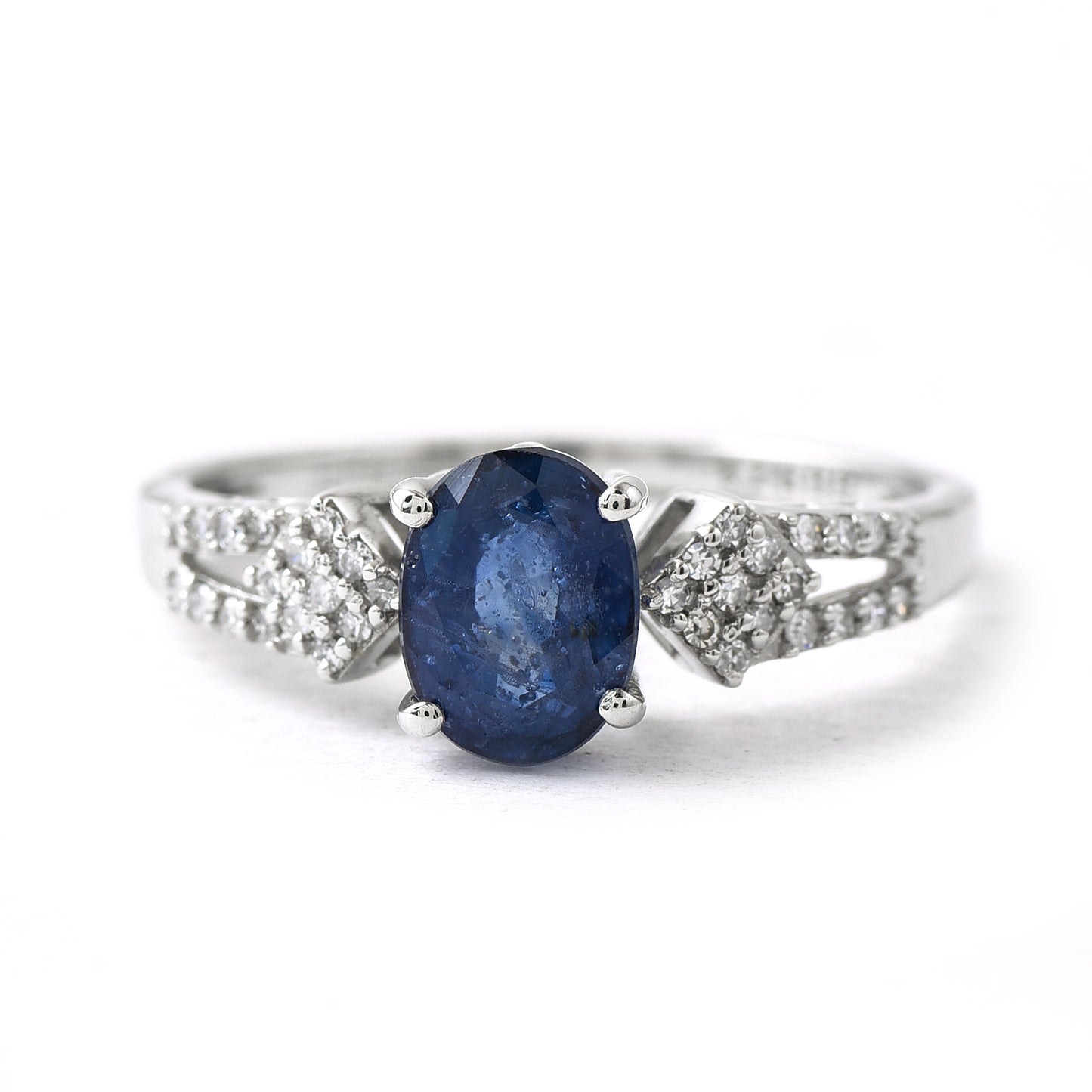 1.64 Ct Oval Sapphire 950 Platinum Ring
