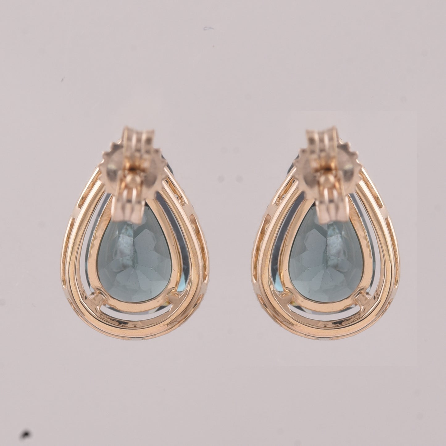 2.54 Ct Pear Tourmaline 9K Gold Earrings