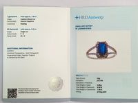 1.66 Ct Cushion Mixed Cut Natural Sapphire 14K Gold Ring