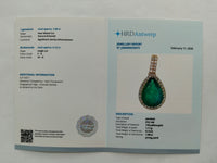 1.72 Ct Pear Mixed Cut Natural Emerald 14K Gold Pendant