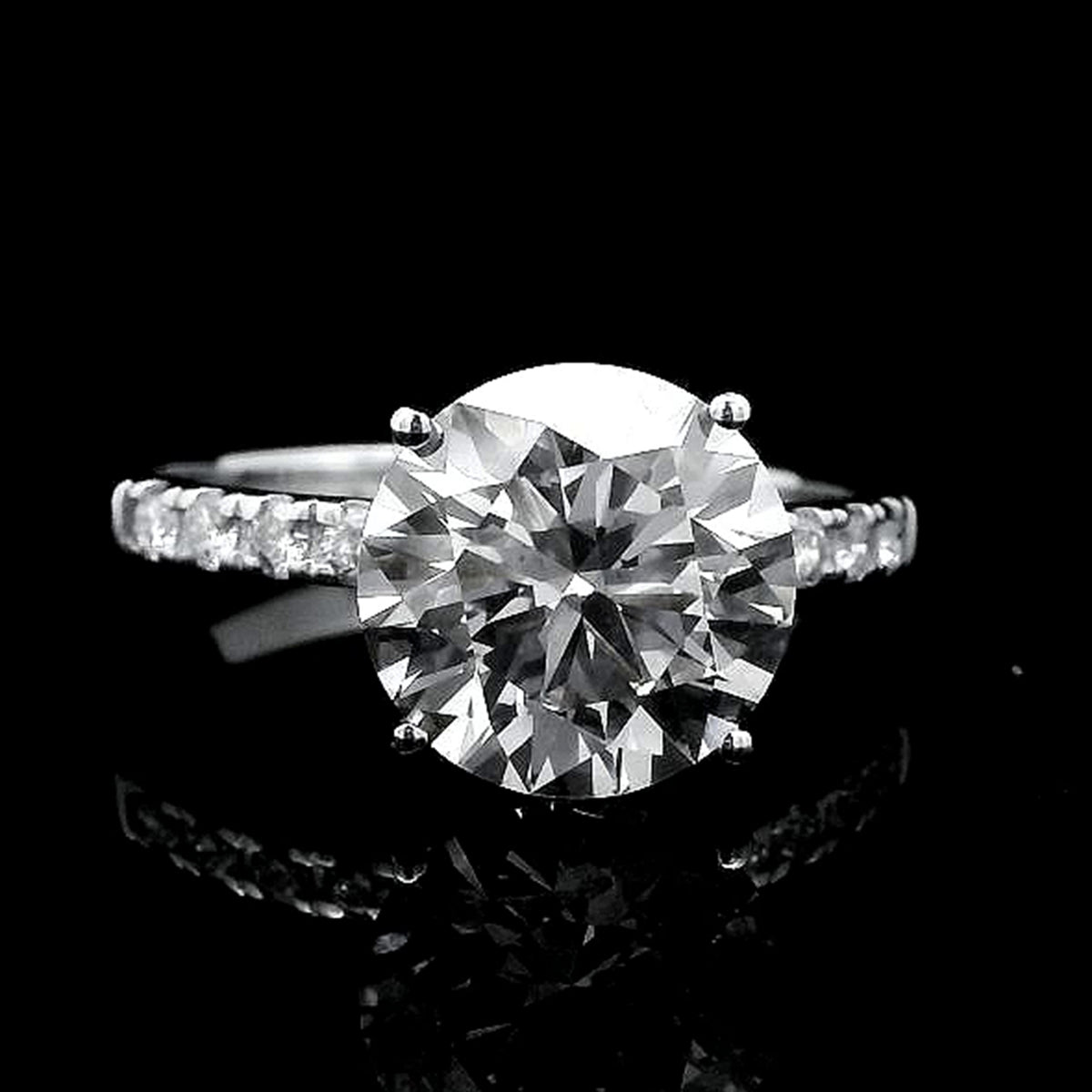 3.23 Carats Lab Grown Diamond 14K Gold Ring