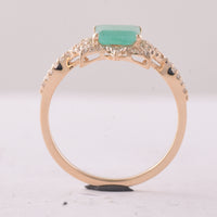 1.15 Ct Square Emerald 9K Gold Ring