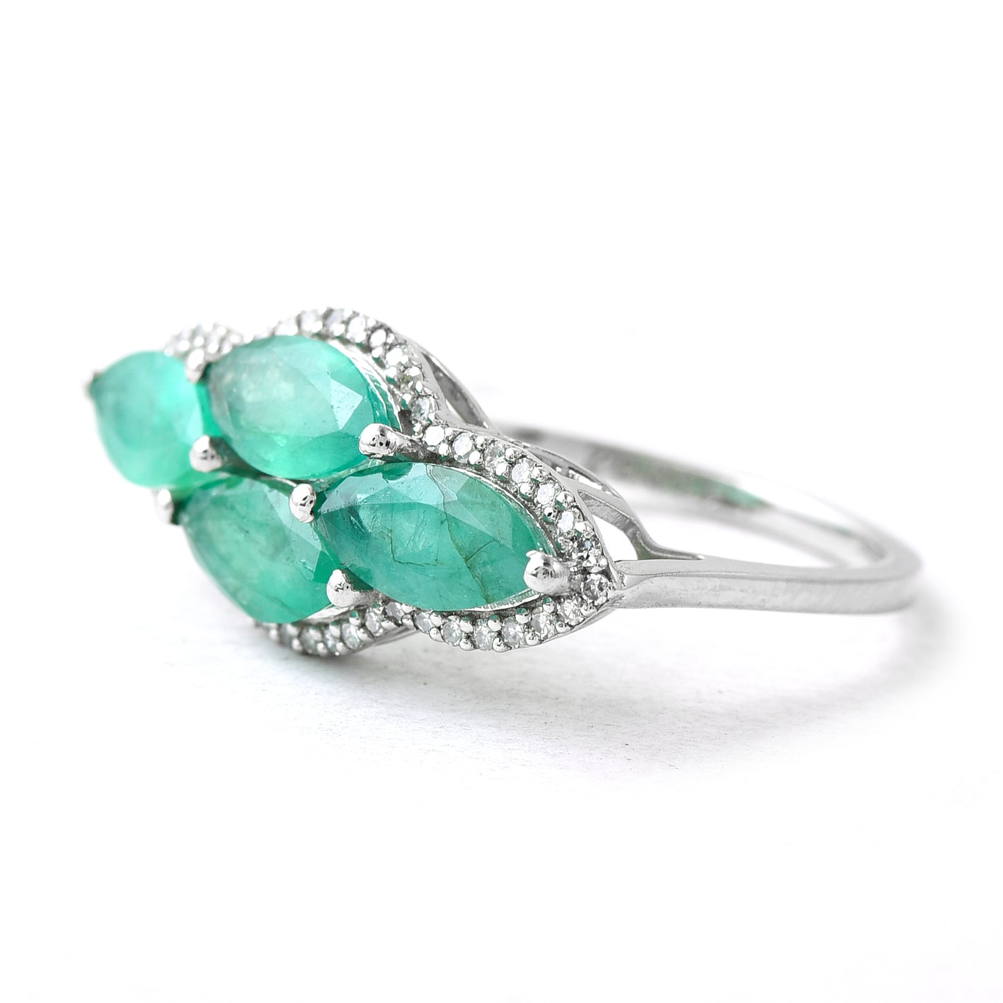 2.25 Ct Marquise Emerald 950 Platinum Ring