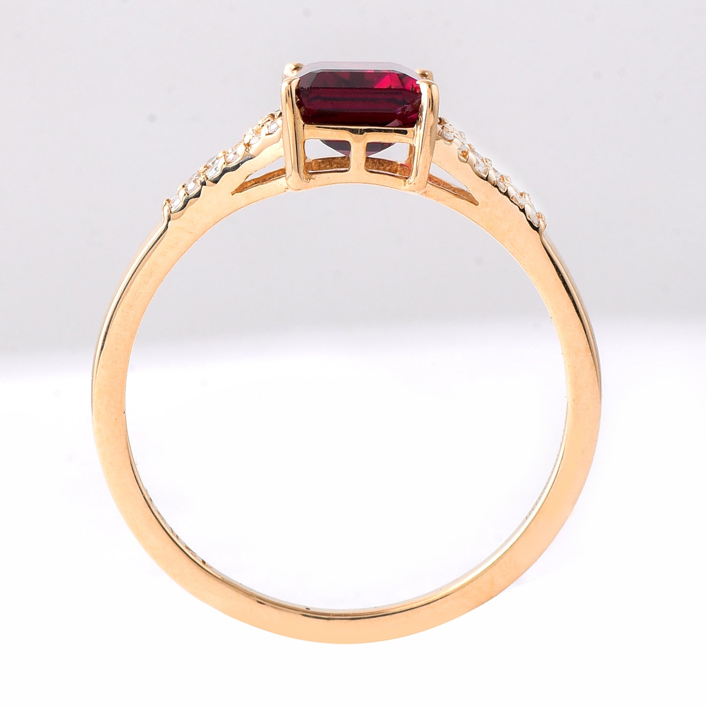 1.54 Ct Octagon Step Cut Natural Rubellite 14K Gold Ring