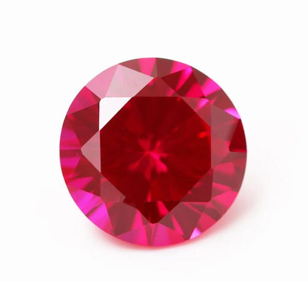 3.92 Carats Lab Grown Ruby Round Loose Gemstone