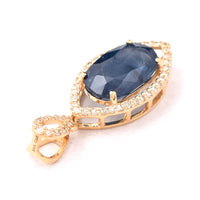 2.70 Ct Oval Mixed Cut Natural Sapphire 14K Gold Pendant