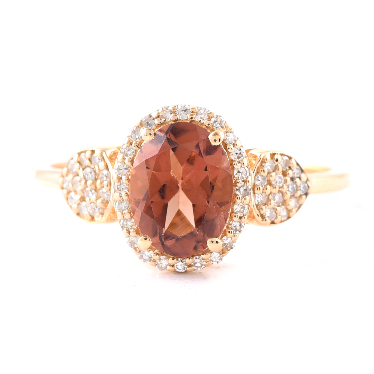 1.32 Ct Oval Mixed Cut Natural Tourmaline 14K Gold Ring