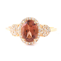 1.32 Ct Oval Mixed Cut Natural Tourmaline 14K Gold Ring