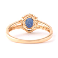 1.65 Ct Oval Mixed Cut Natural Sapphire 14K Gold Ring