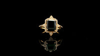 3.23 Ct Octagon Natural Sapphire 14K Gold Ring