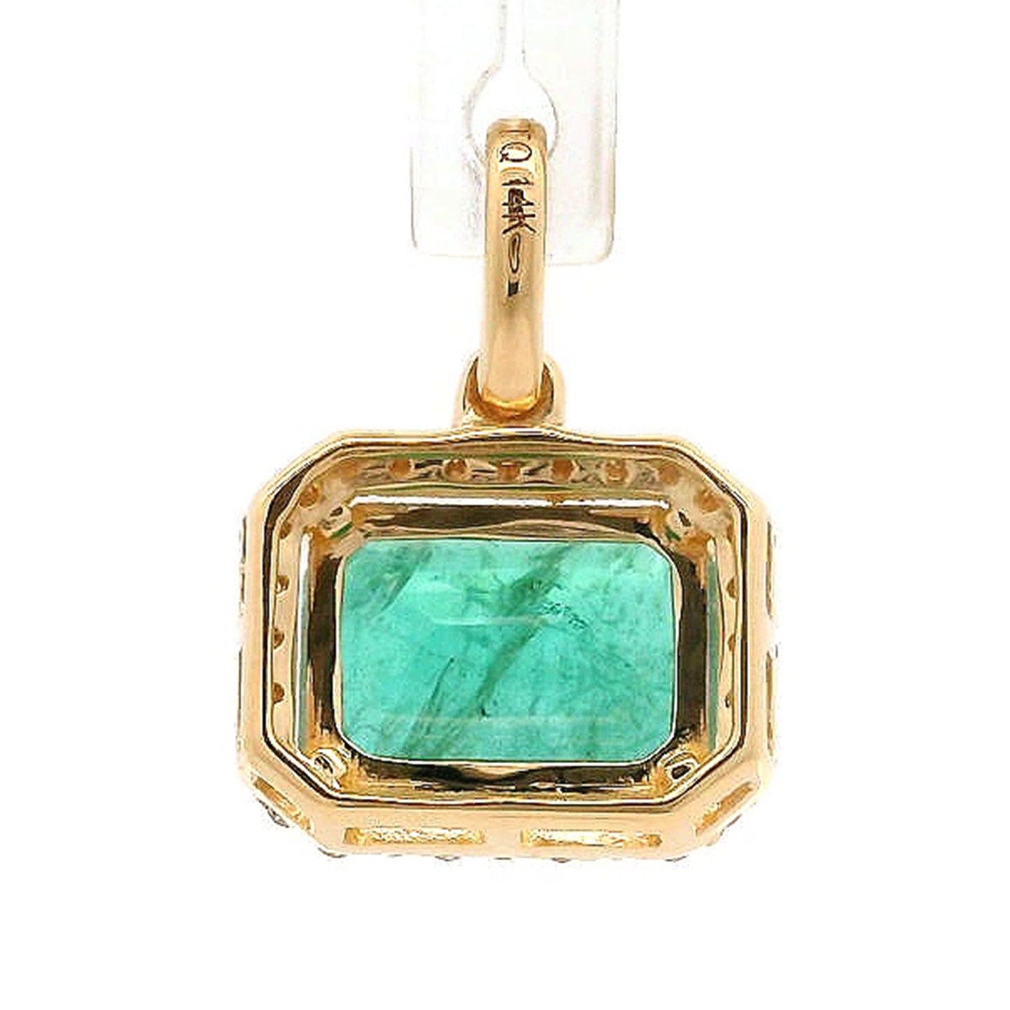 1.39 Ct Octagon Emerald 14K Gold Pendant
