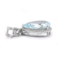 3.35 Ct Pear Mixed Cut Natural Aquamarine 950 Platinum Pendant