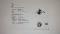 1.54 Ct Pear Mixed Cut Lab Grown Sapphire 14K Gold Ring