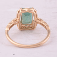 1.92 Ct Octagon Step Cut Natural Emerald 14K Gold Ring