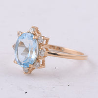 2.36 Ct Oval Natural Topaz 14K Gold Ring