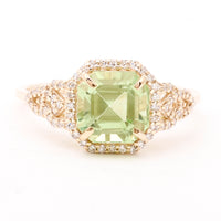 2.65 Ct Octagon Natural Eridot 14K Gold Ring