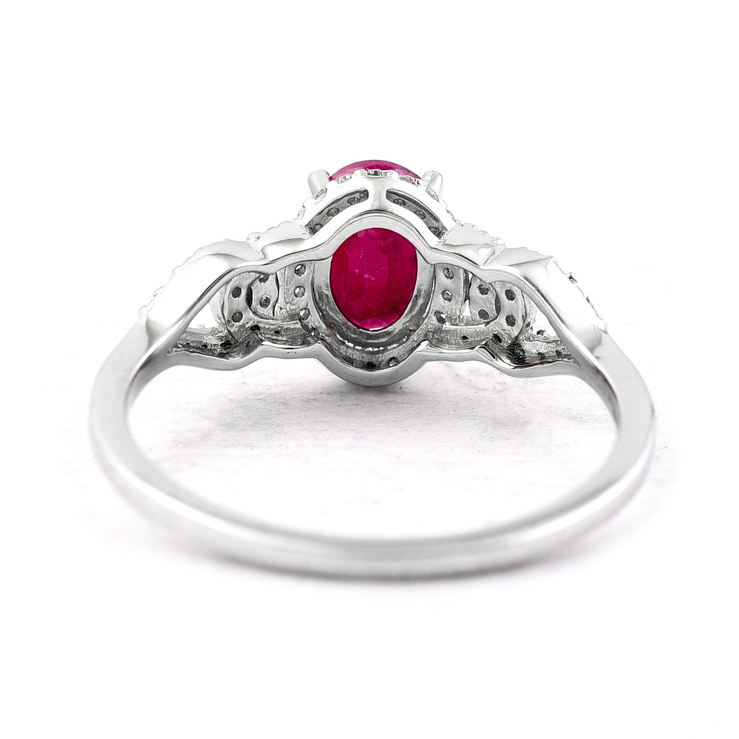 1.30 Ct Oval Mixed Cut Natural Ruby 950 Platinum Ring
